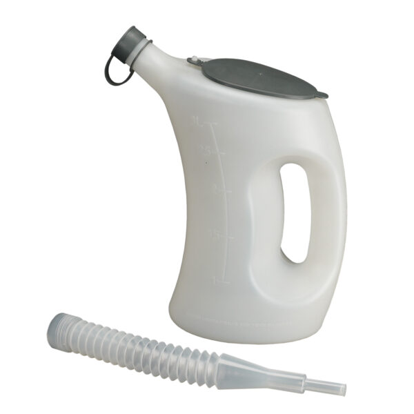 BROC GRADUE ET COUVERCLE, FLA, PE, 3 L,