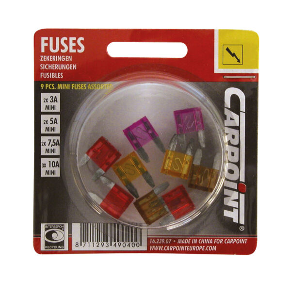 FUSIBLES MINI ASSORTI 3-10A 9PCS