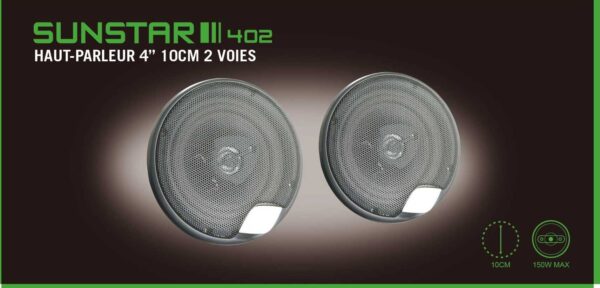 Haut-parleurs 2 voies 150W 10cm SUNSTAR (x2) – Image 2