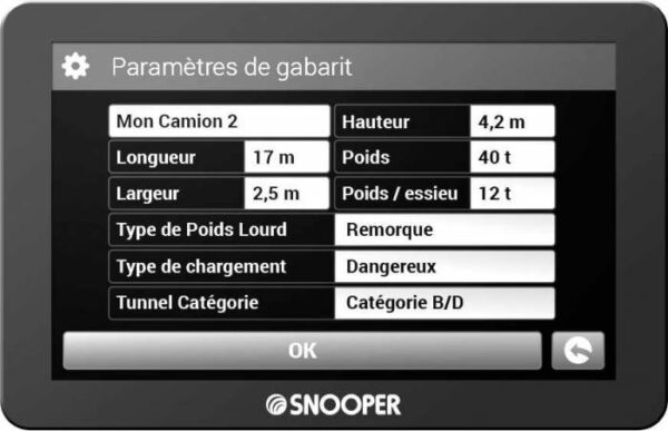 GPS Poids lourds SNOOPER PL5400 - carto gratuite à vie – Image 3