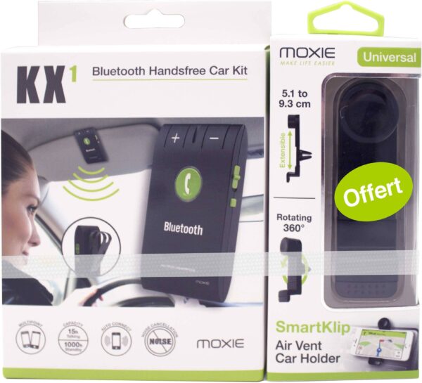 Kit mains-libres KX1 black + 1 support aération offert MOXIE – Image 2