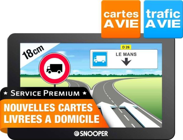 GPS Poids lourds SNOOPER PL6600 - carto gratuite à vie