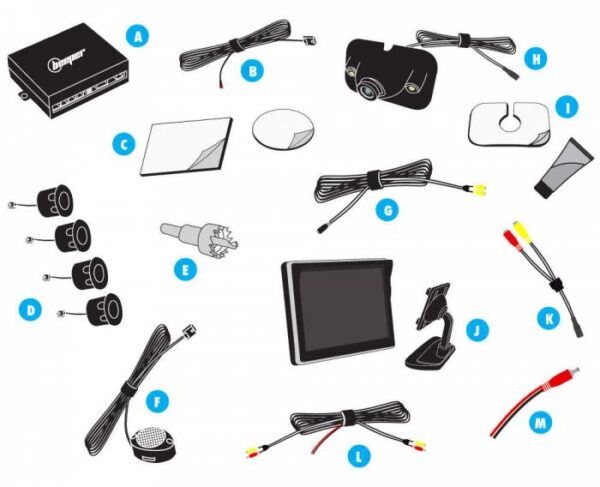 Kit radar + caméra de recul + écran 5'' BEEPER RVU-5R1W VUL – Image 4